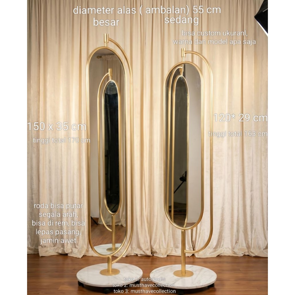 CERMIN MIRROR KACA FULL BODY SELURUH BADAN KAMAR PAS FULLBODY BAYANG KAMAR PAS BUTIK DISTRO GANTI FI