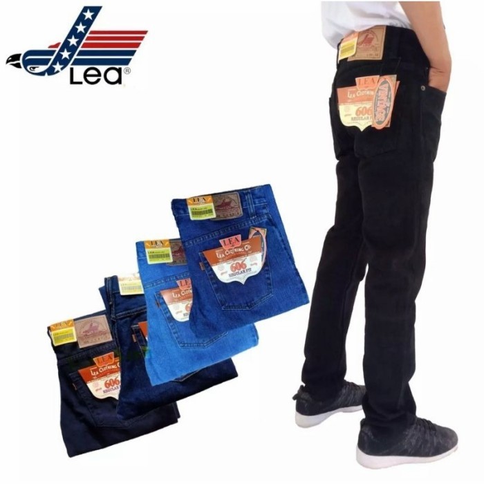 celana jeans pria lea 606  celana pria standar reguler basic original denim high quality