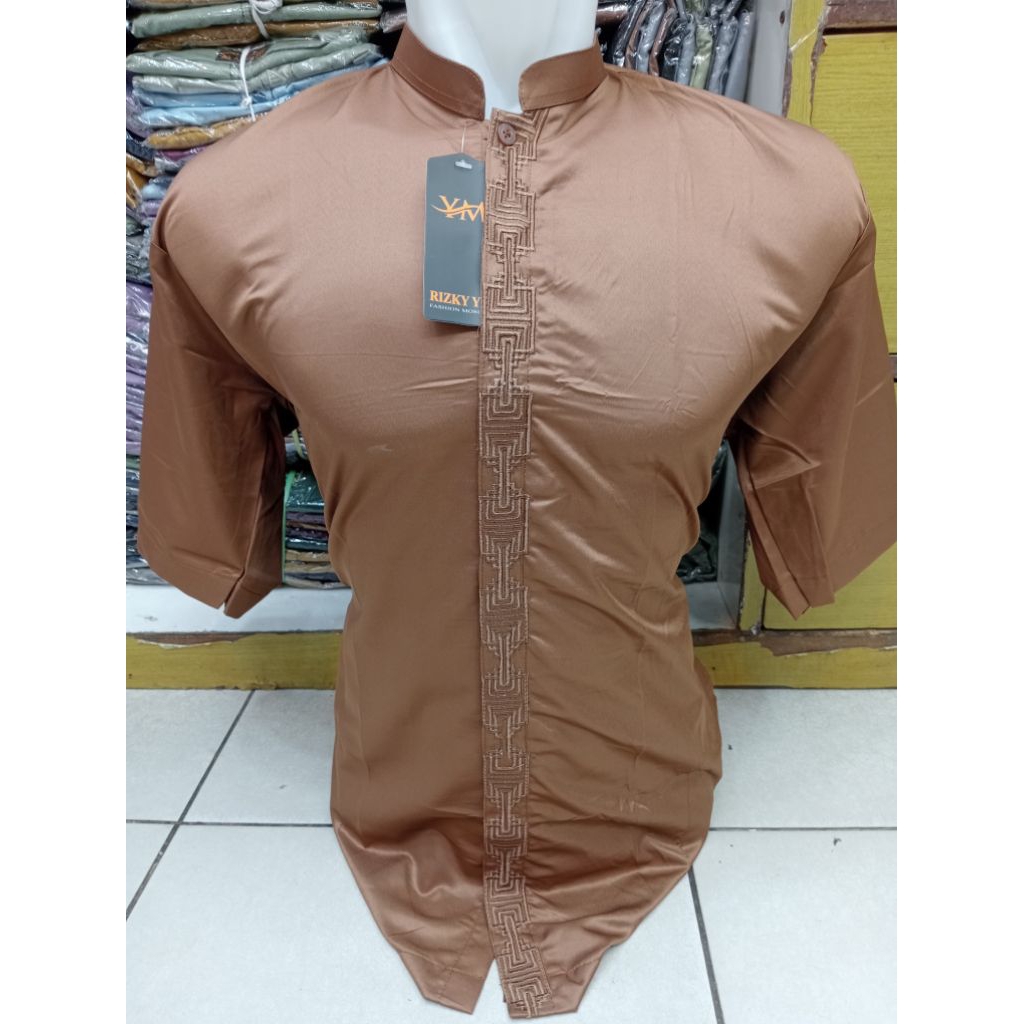 YAKIN STORE 1986- Baju Koko lengan pendek-kemko pria dewasa mewah-koko buat lebaran warna-koko Azlan