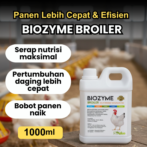 Biozyme Broiler Penggemuk Ayam Broiler Irit Pakan Pemacu Pertumbuhan Pengganti Agp Original