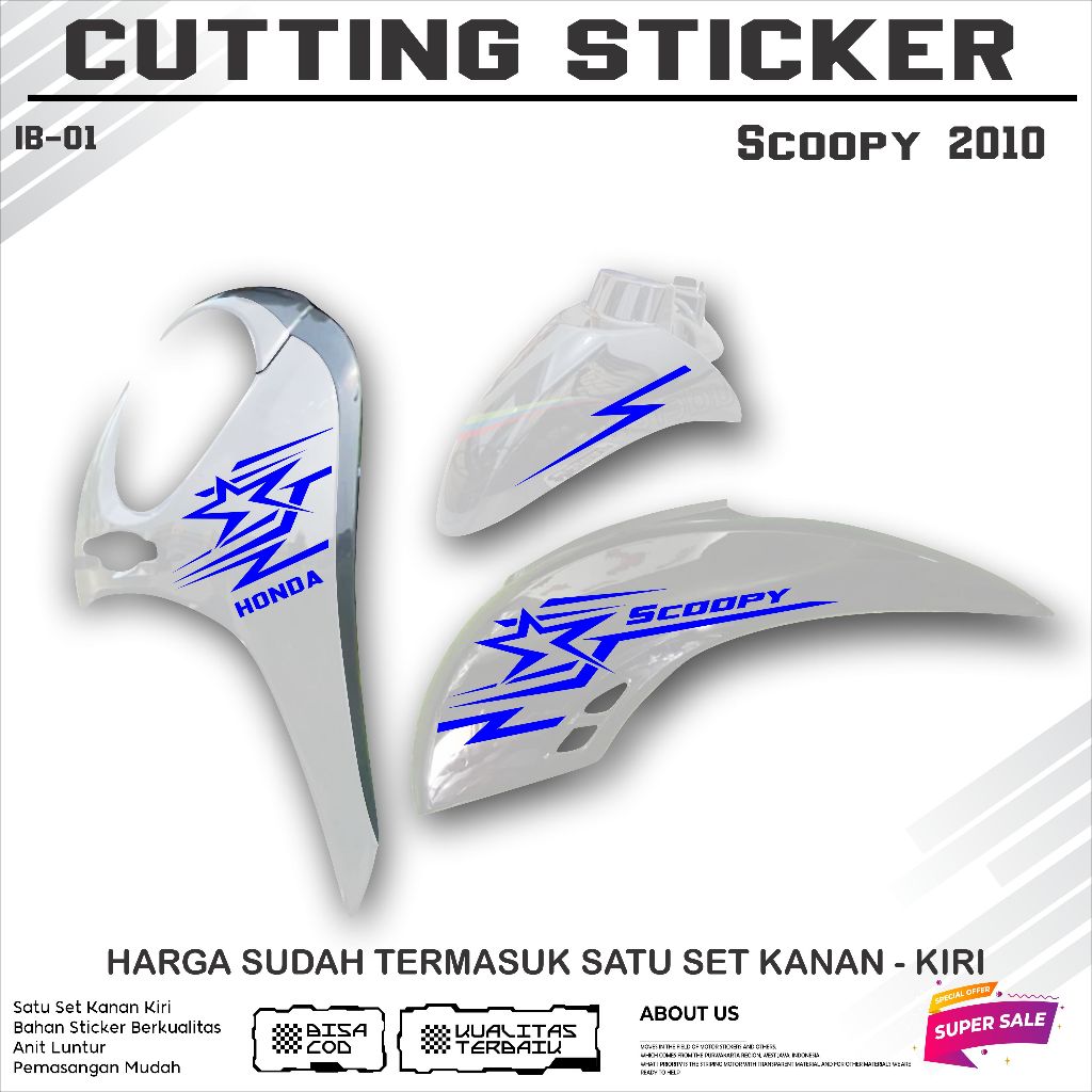 CUTTING STICKER SCOOPY KARBU/2010 MODEL KEKINIAN DESAIN ELEGANT KEREN