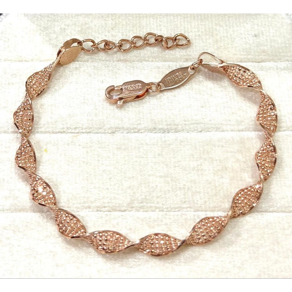 Gelang Rantai Emas Ulir Kadar 17k Rose Gold