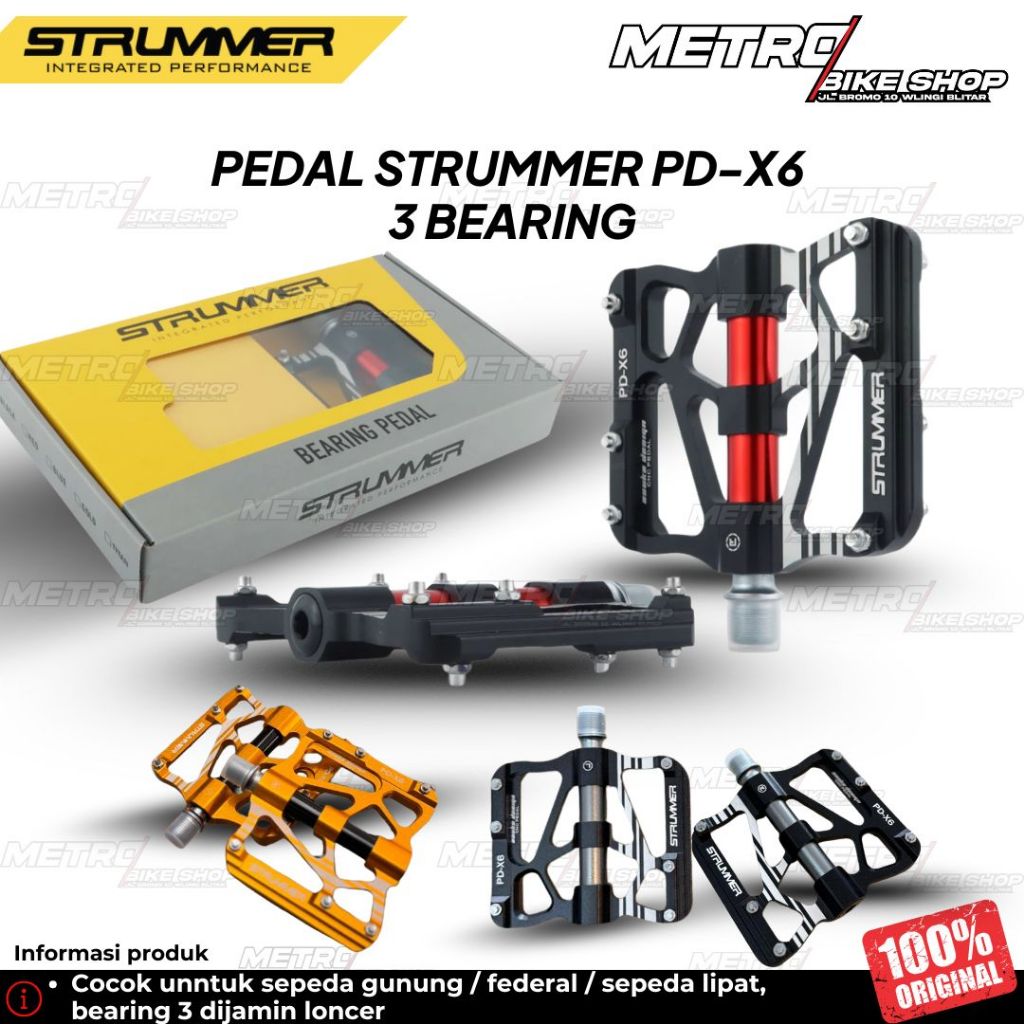 Pedal Strummer X6 Bearing Pedal MTB Pedal sepeda gunung pedal sepeda lipat bearing