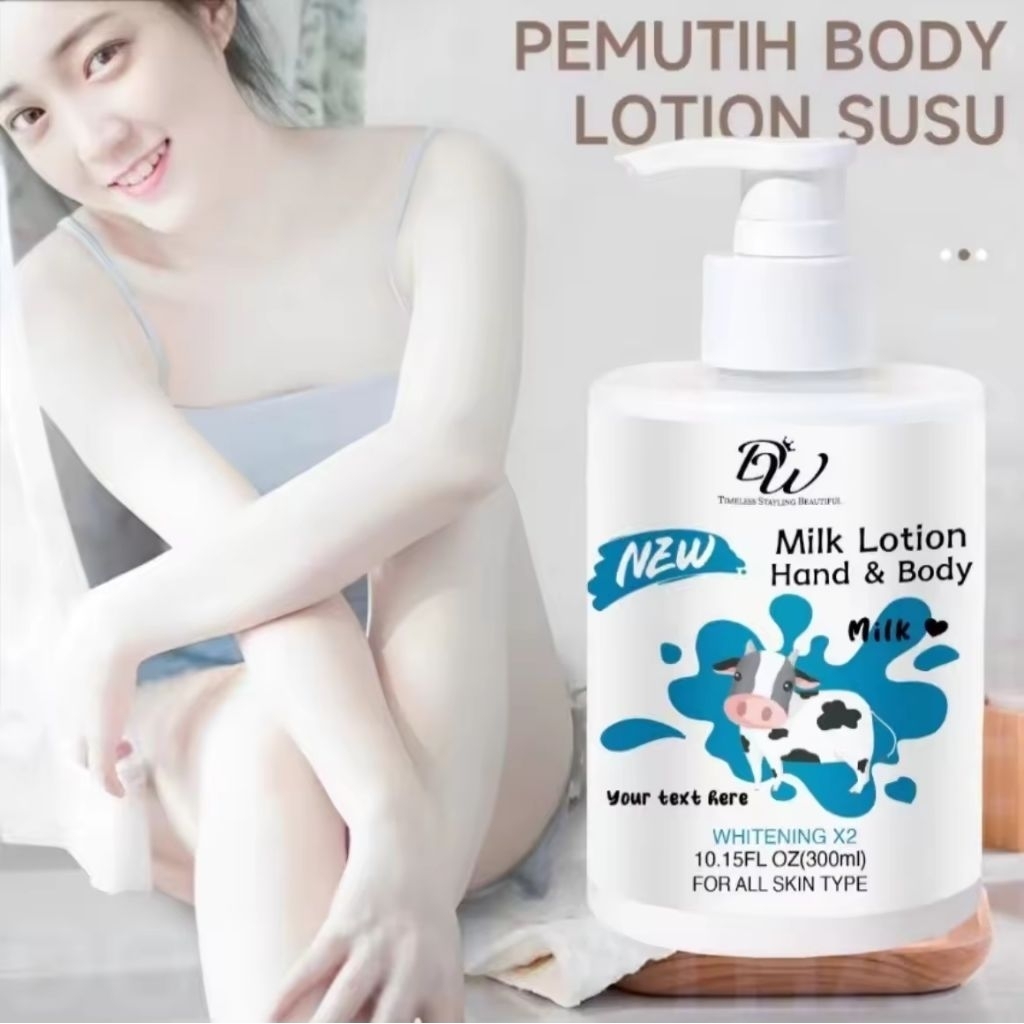 DW Goat Milk Body Lotion 300ML#Whitening Pemutih Pelembab Badan