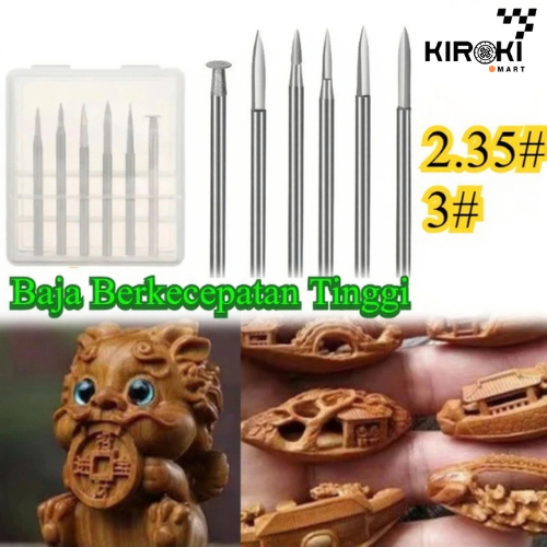 6PCS Mata Bor Kayu Kecil /2,35MM 3MM Untuk Alat Putar Mata Bor Kikir Ukir Kayu