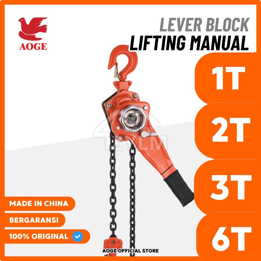 AOGE Lever Block 1-2-3-6-9 Ton-1.5-3-6-9meter  - Lifting Manual
