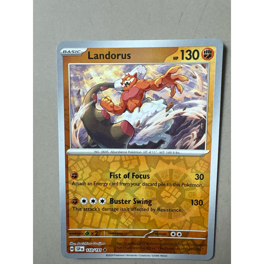 kartu pokemon original holo reverse landorus ssp 110/191