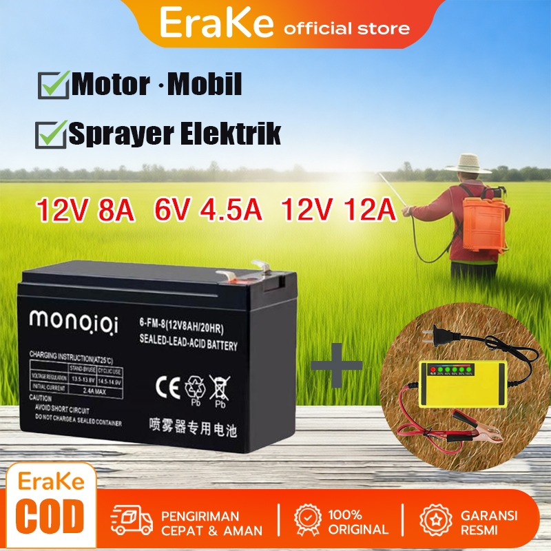Aki Sepeda Listrik Aki 12V 12AH Aki Kering Sprayer Elektrik Baterai Aki Tangki Semprot Aki Kering 12