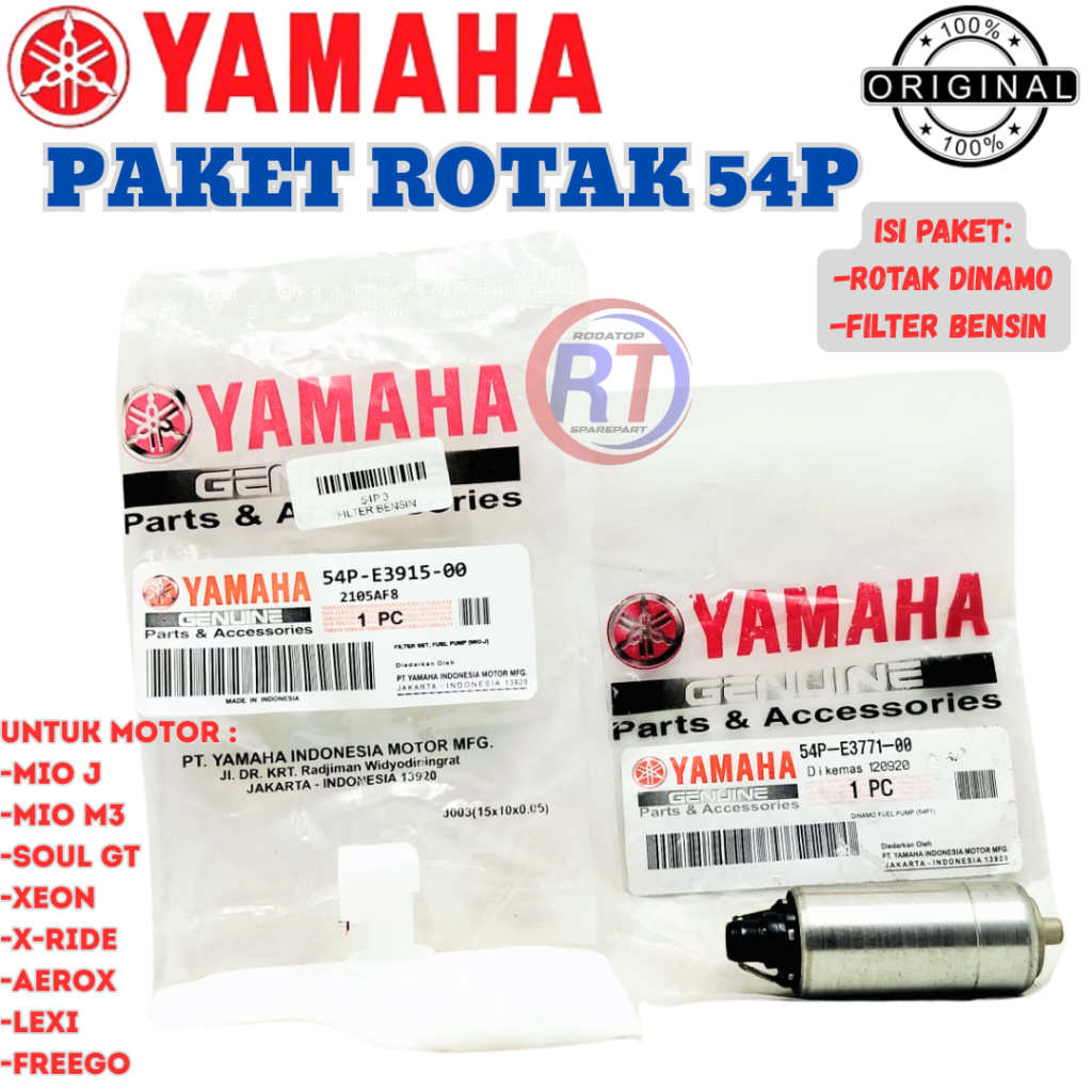 PAKET ROTAK FUEL PUMP+FILTER BENSIN KODE 54P YAMAHA ORIGINAL UNTUK MOTOR LEXI FREEGO MIO Z MIO S DLL