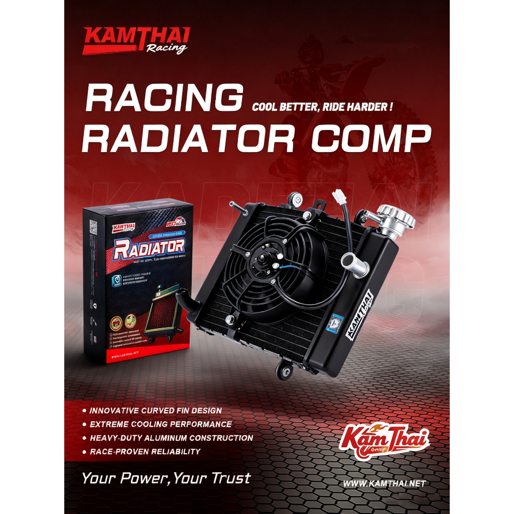 KAMTHAI Racing Radiator big besar jumbo 1 kipas jupiter mx old,mx new
