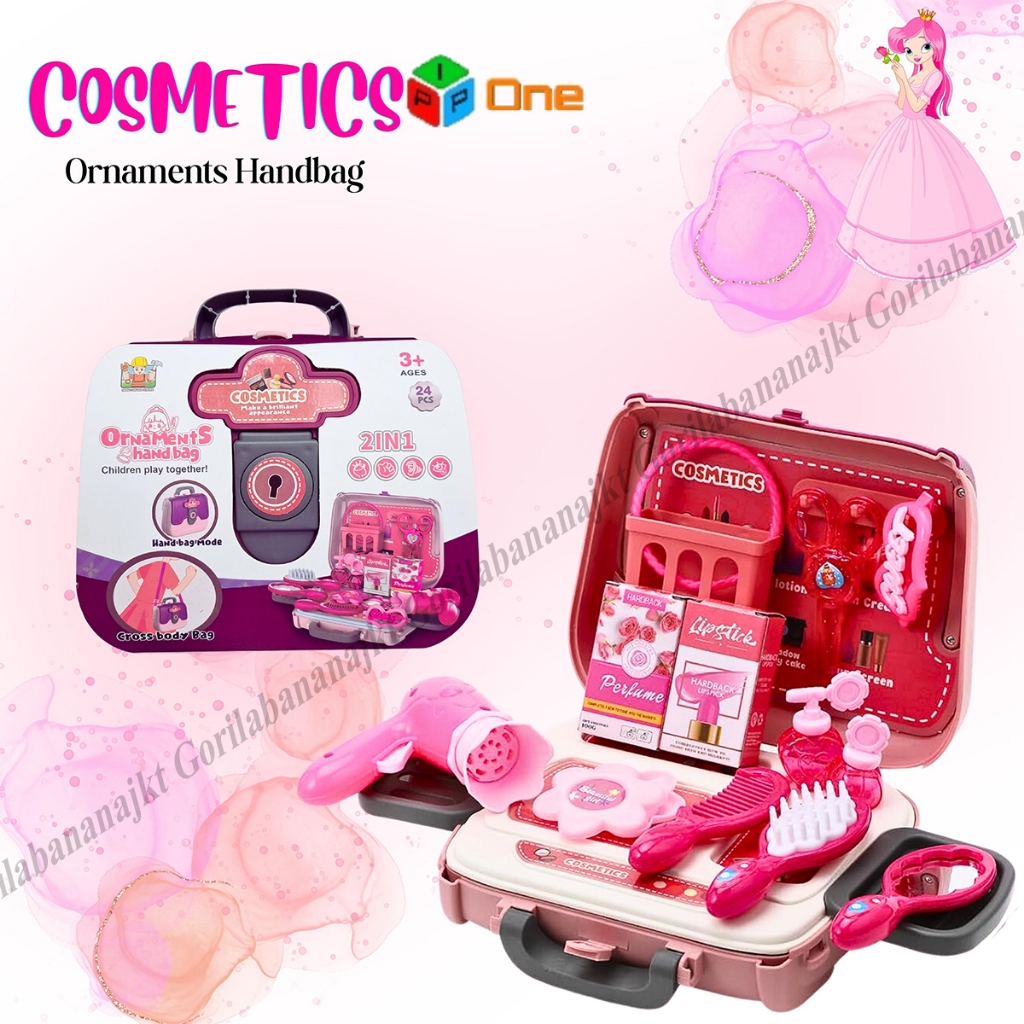 Mainan Tas Mekap Anak Bag Set Fashion Dresser Make Up Kids Handbag