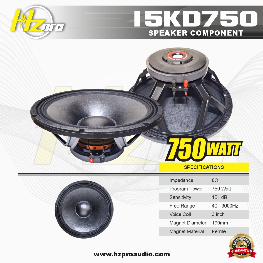 SPEAKER KOMPONEN 15inch HZ PRO 15KD750 ORIGINAL