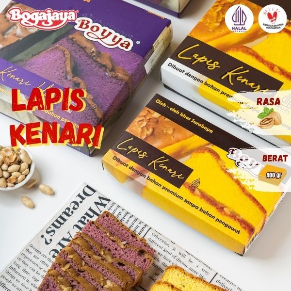 BOGAJAYA Kue LAPIS KENARI BOYYA 300Gr Spesial Original Ubi Ungu Khas Surabaya