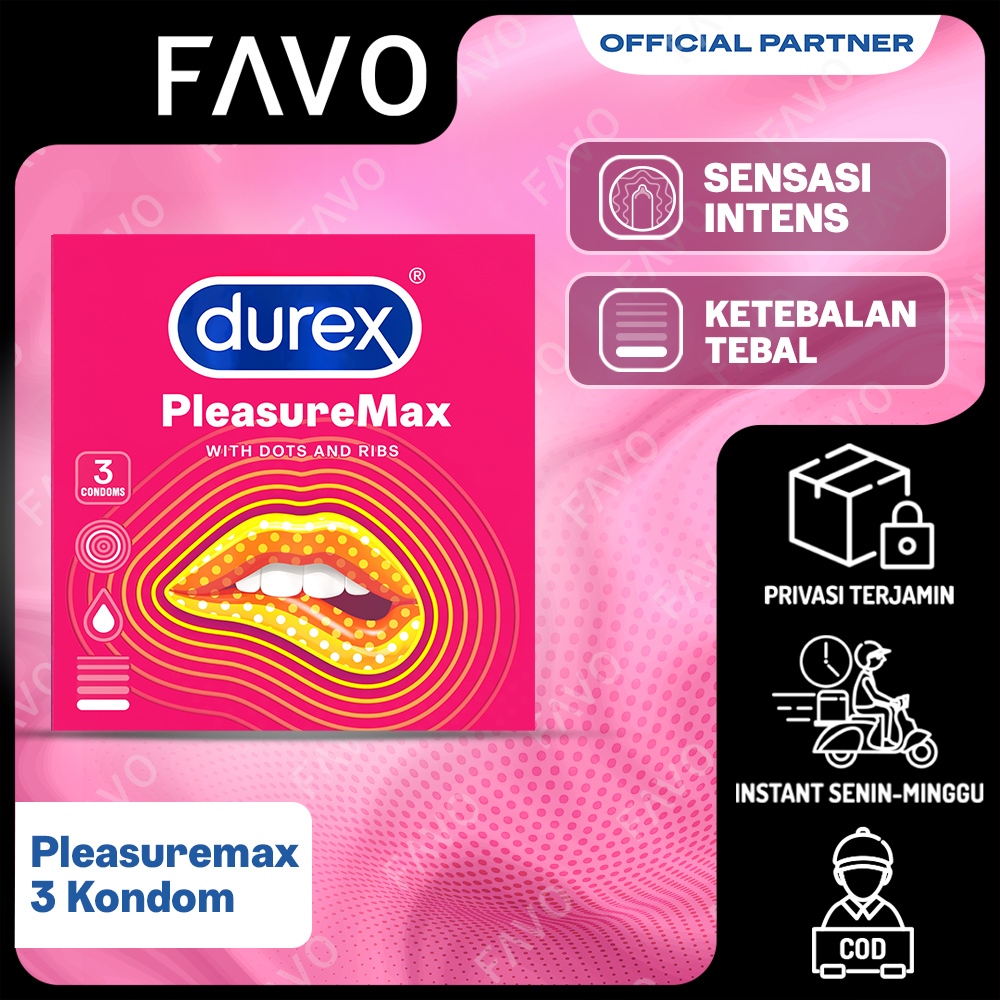 Durex Pleasuremax Kondom Gerigi Kondom Aman Pria 3s - Kondom dengan Pelumas Spesial