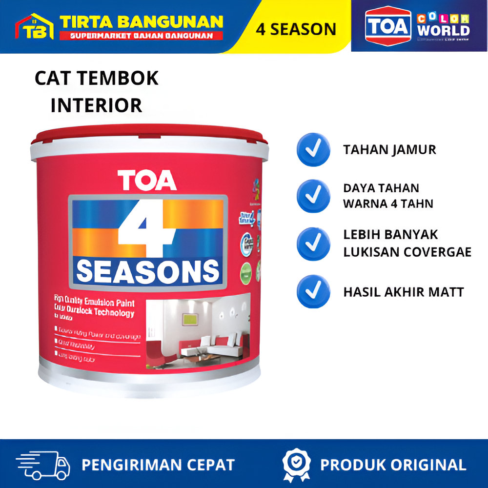 CAT TEMBOK INTERIOR 25 KG PUTIH TOA 4 SEASONS WHITE