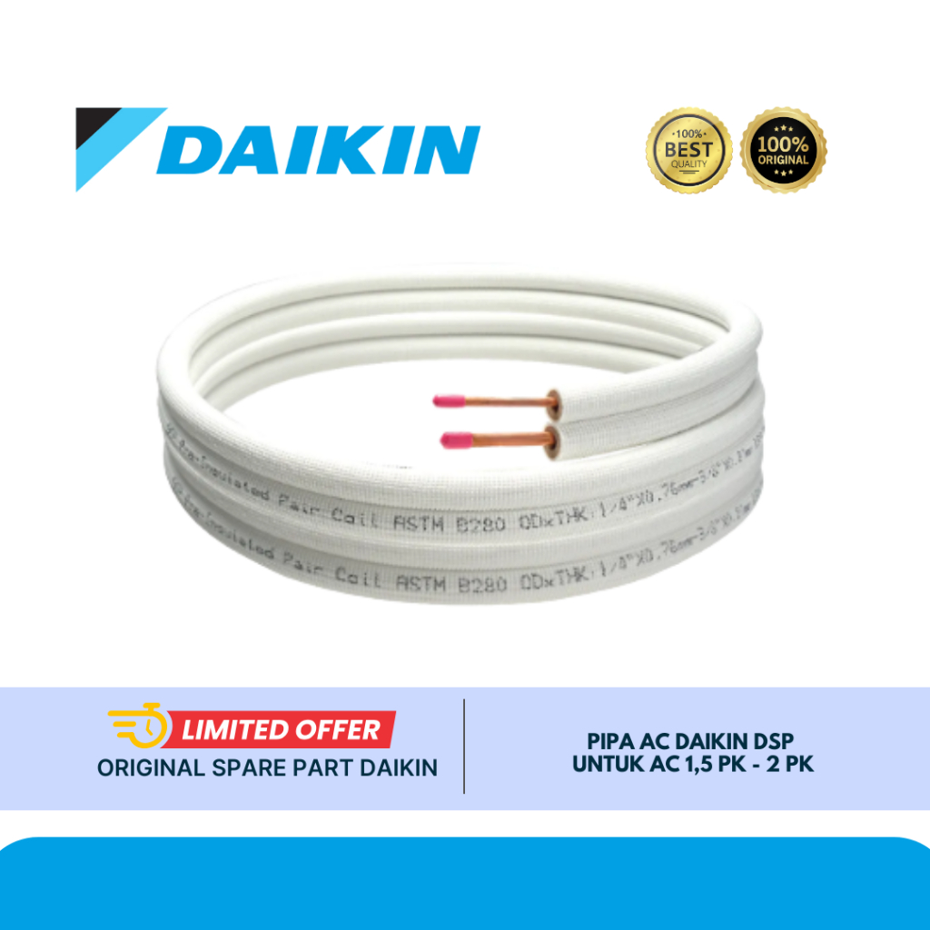 Pipa AC Daikin DSP IPC-24-ASTM 1/4" + 1/2" R32/R410a Tebal 0,8 untuk AC 1.5 - 2 PK Minimal pembelian