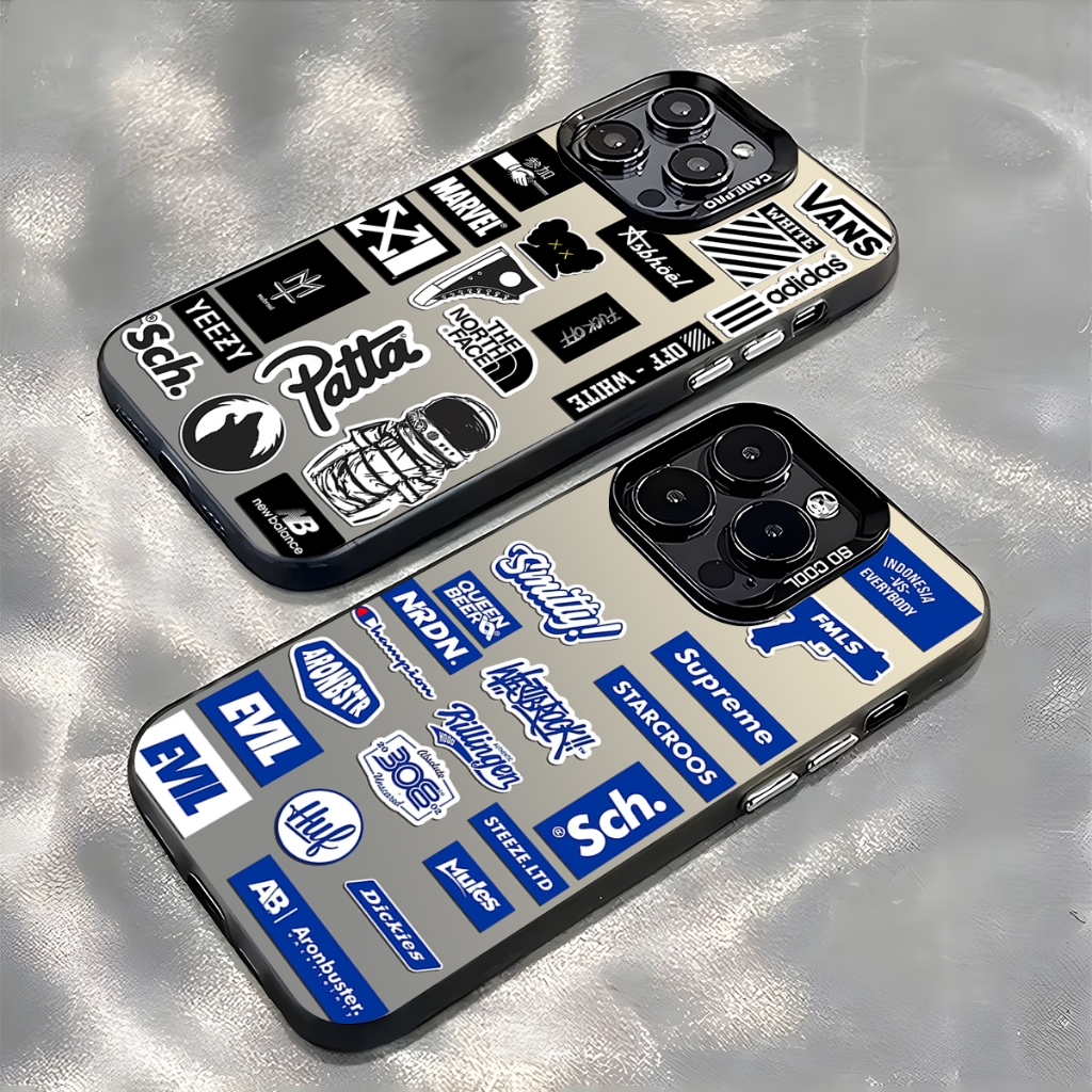 Estetik Label Case iPhone Seri Kompatibel Untuk Case HP iPhone 11 12 13 pro promax Casing Untuk Case