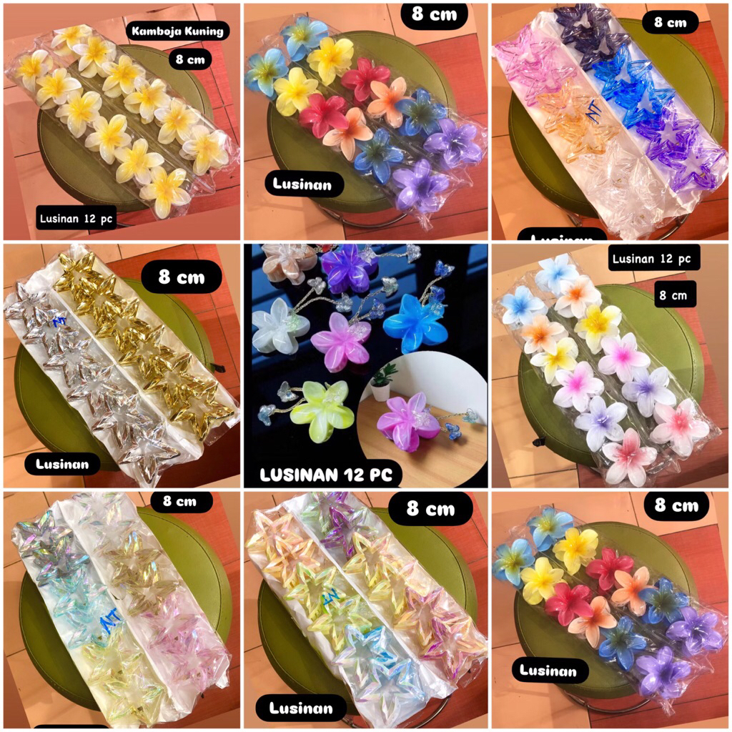 (LUSINAN 12 Pcs) Jedai kupu /Jepit KAMBOJA /Jepit korea style S 0008