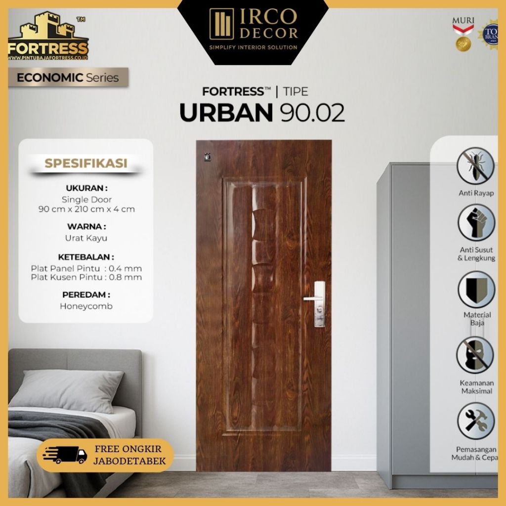 Pintu Baja FORTRESS Type Urban 90x210 | Pintu Rumah