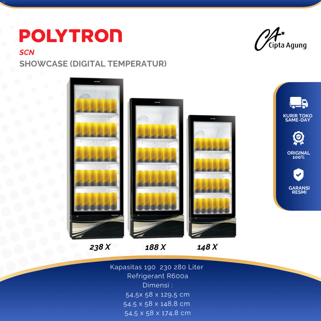 POLYTRON SHOWCASE DISPLAY COOLER  190 230 280 LITER 148X SCN 148 X SCN148X SCN148 X SCN-148X SCN 188
