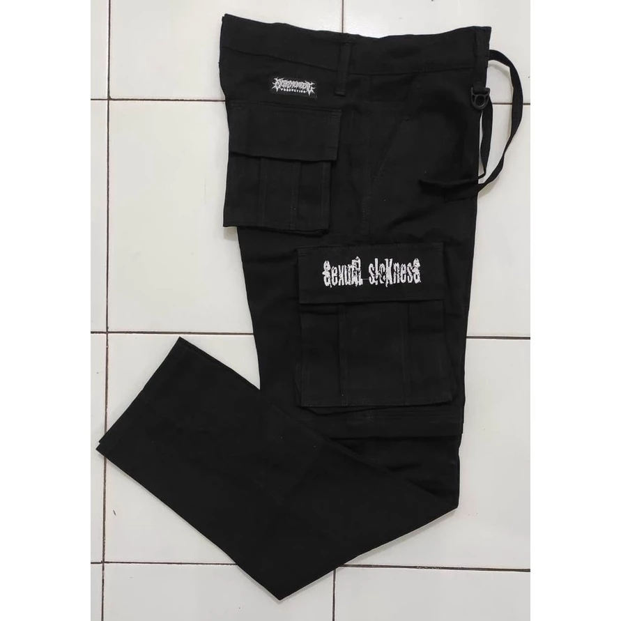 ORIGINAL Long Pants Cargo SEXUAL SICKNESS - severed the fetus from womb - White