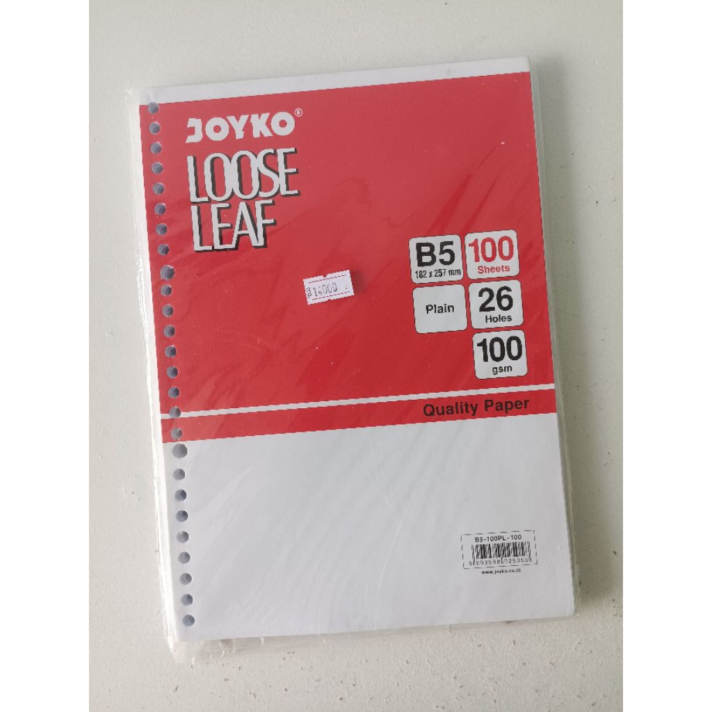(Preloved) Loose Leaf B5 Plain - HVS 100 Gsm - Kertas Binder by Joyko