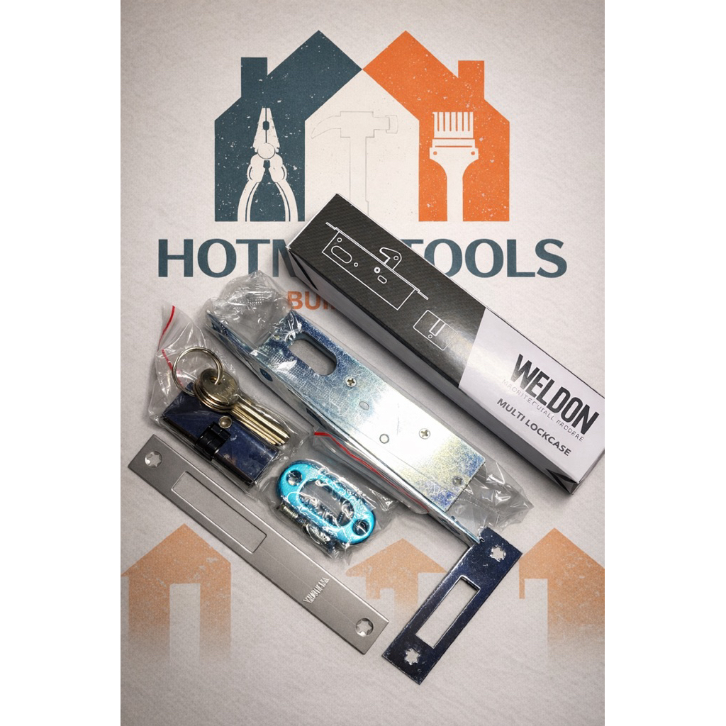 Weldone kunci pintu aluminium multi lockcase. cylinder lock aluminium