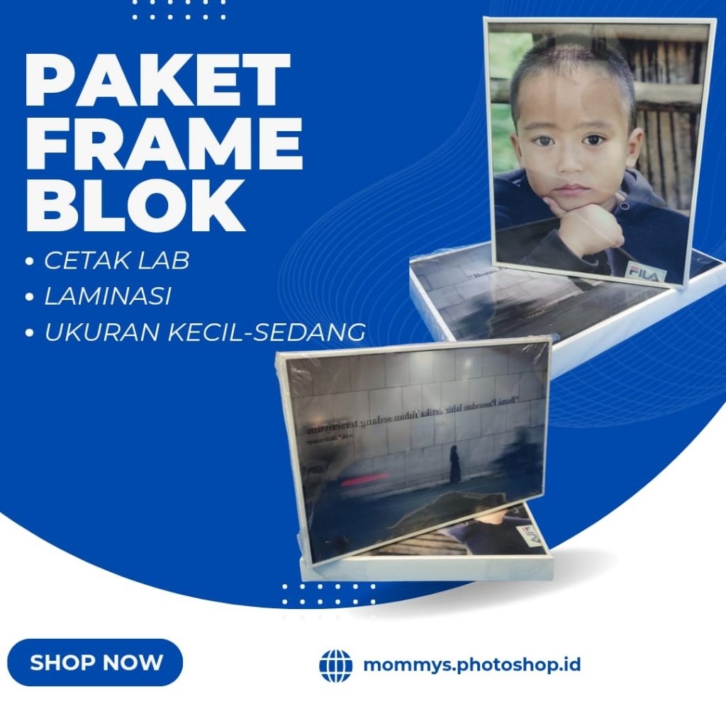 Paket Cetak Laminasi Frame Foto Blok
