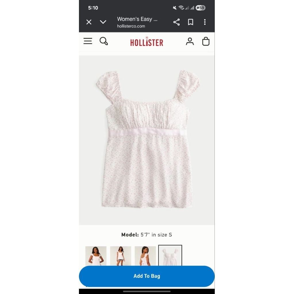 hollister babydoll top