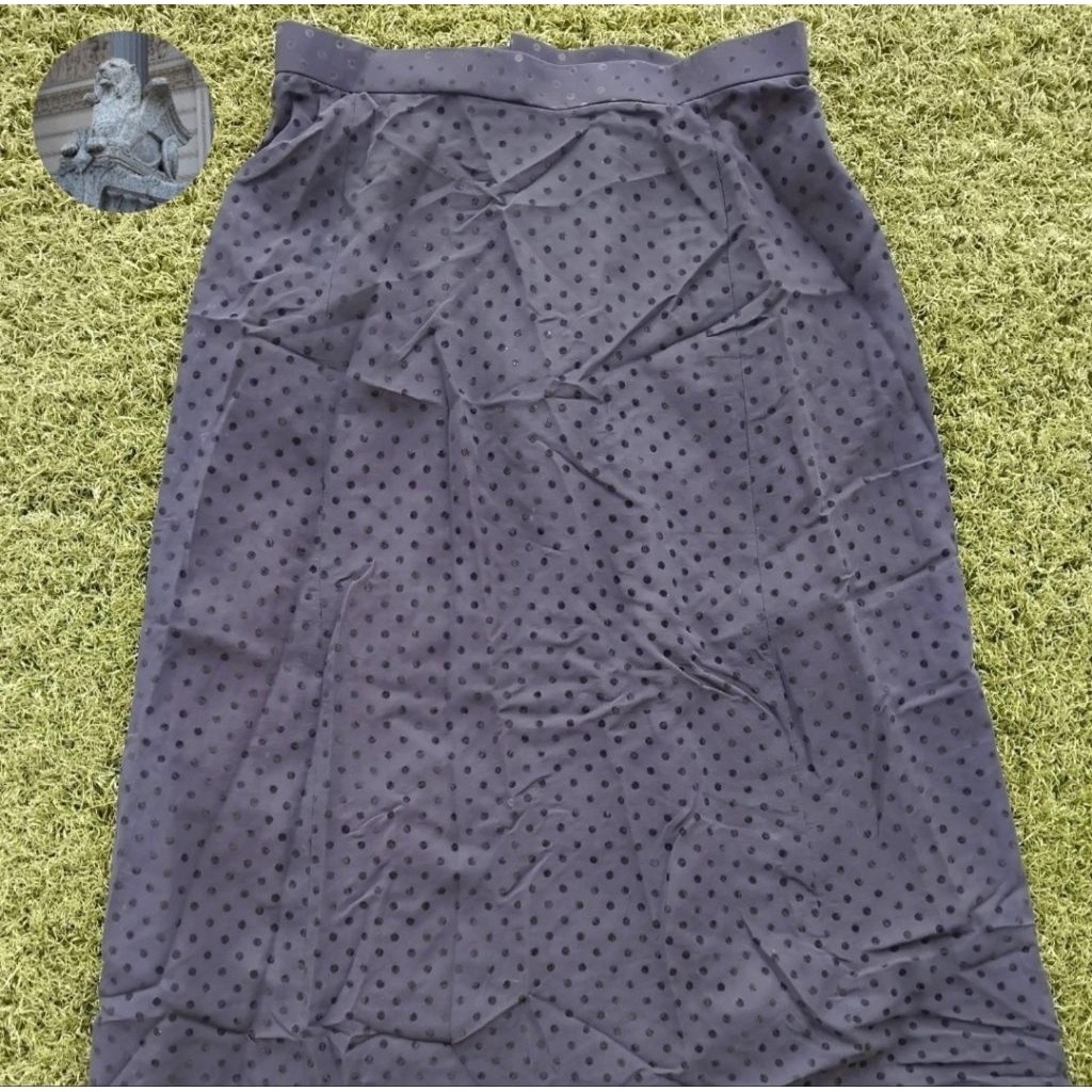 rok panjang polkadot navy wanita pl