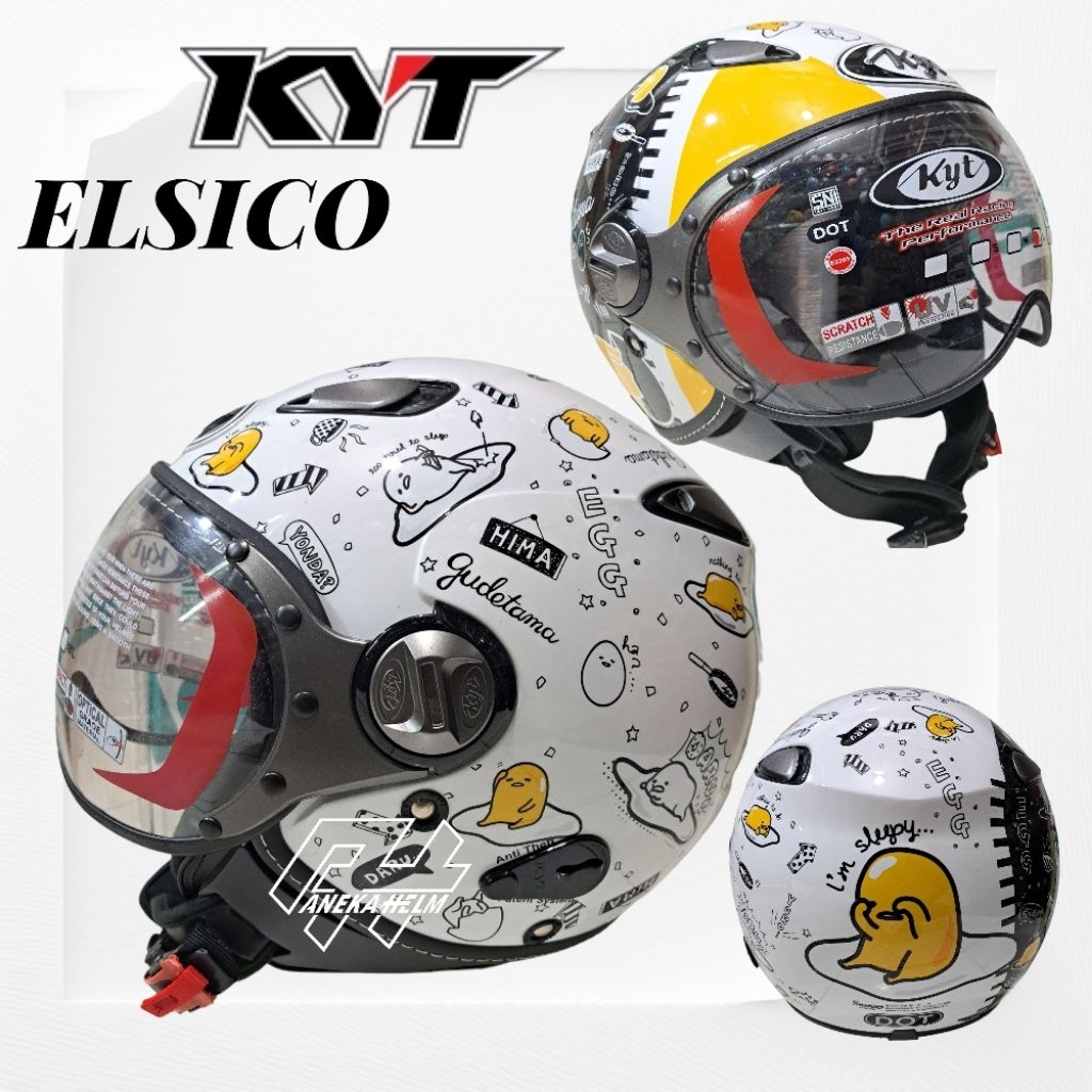 Helm KYT ELSICO motif sanrio gudetama