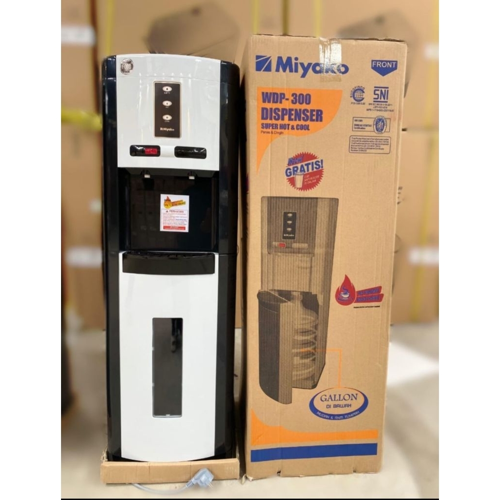 Dispenser galon bawah sistem pompa Miyako ,panas dan dingin type WDP -300/ Miyako Dispenser