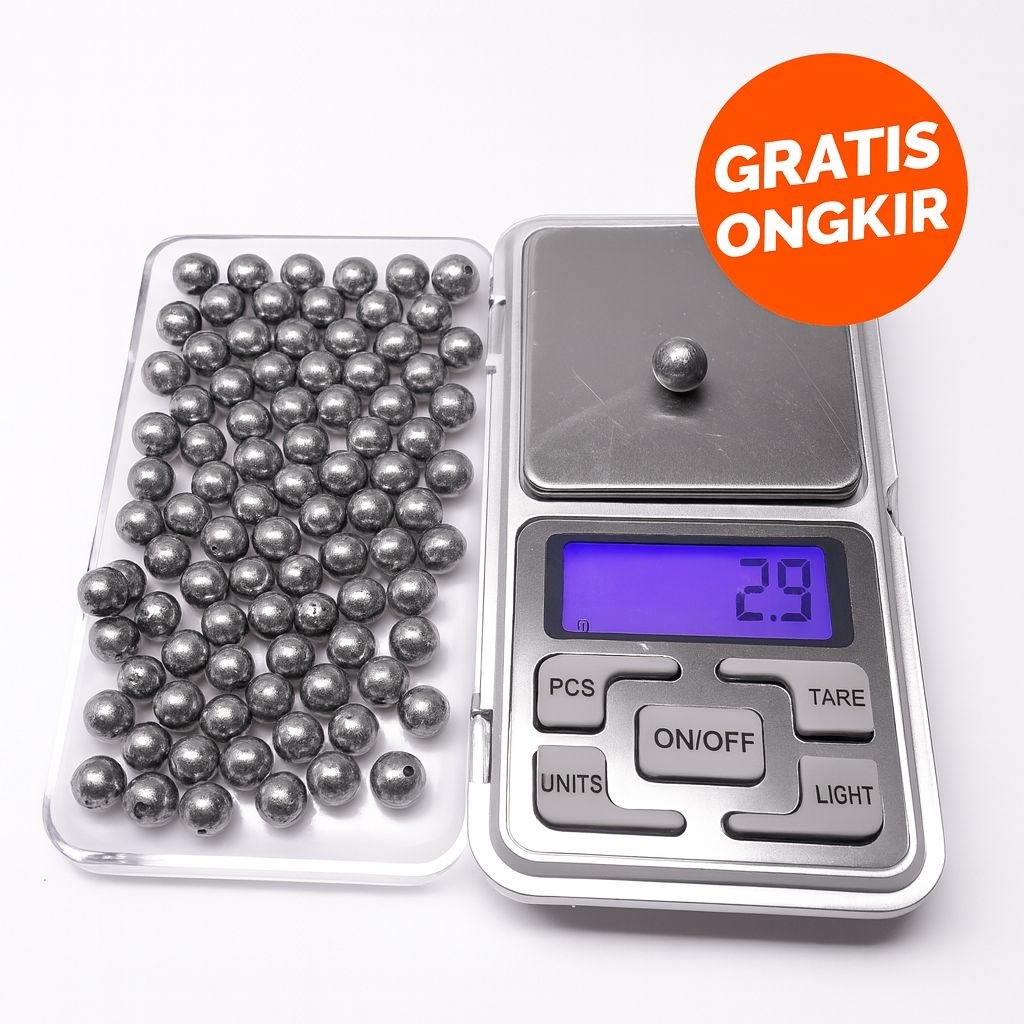 Timah merica pemberat pancing bulat No 2B