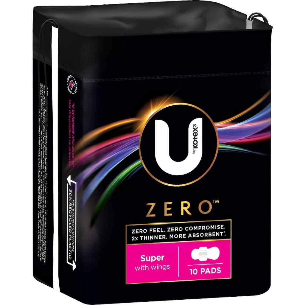 (PO AUS) U by Kotex Ultrathins Ultra Thin Super Zero Teens Teen Sport Pads Regular Pembalut Wanita w