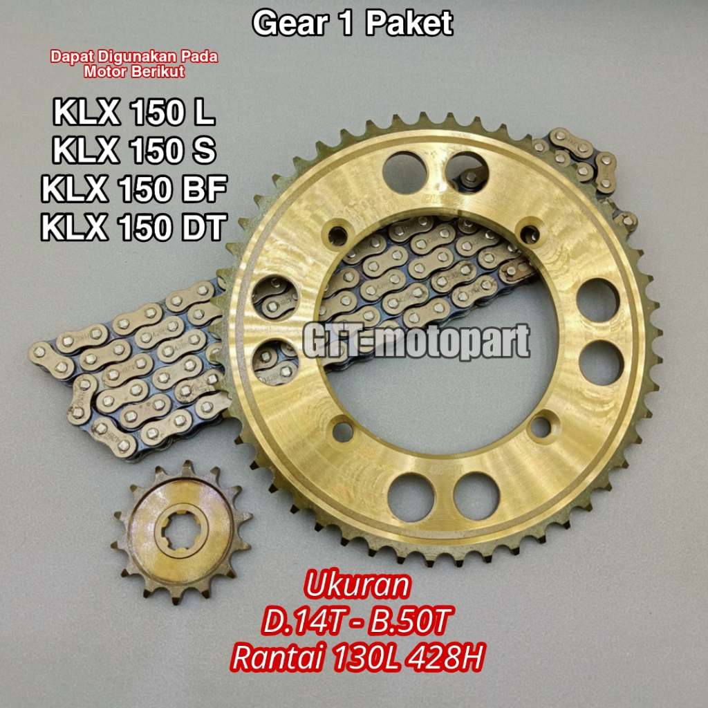 Gearset Girset Gear Gir Set Paket KLX 150 L KLX 150 S KLX 150 BF KLX 150 DT 14-50T Gigi Tarik KLX