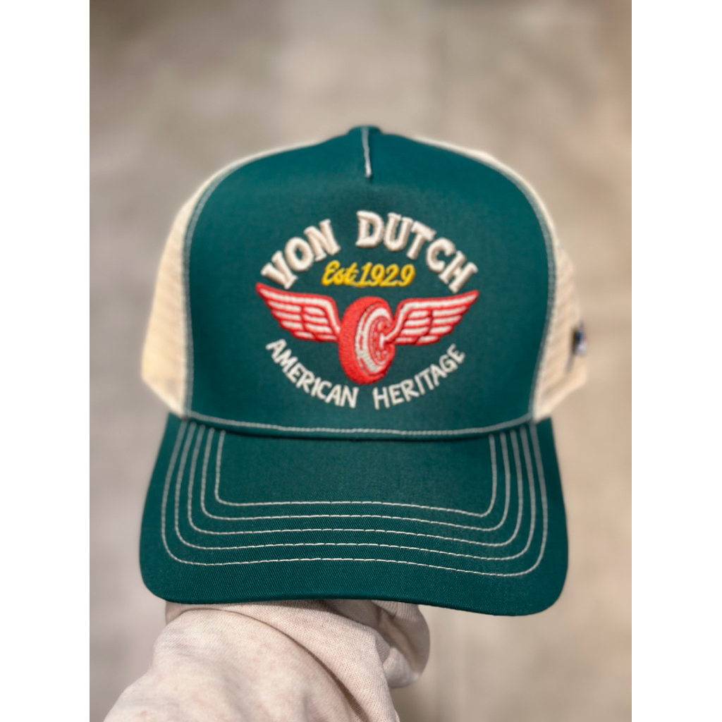 VONDUTCH topi cap trucker hijau cream NEW ORIGINAL 100%