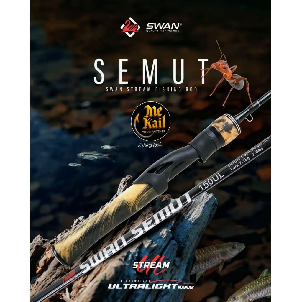 JORAN SWAN SEMUT STREAM FISHING ULTRALIGHT 150 2-6Lb -ori 100% gagang kayiu