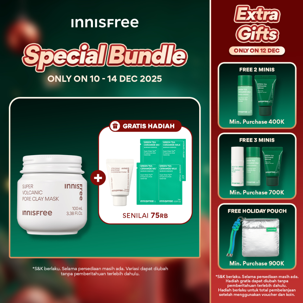 Buy 1 Get 5 Innisfree Innisfree Super Volcanic Pore Clay Mask Set Bundle - Masker Pengontrol Minyak 
