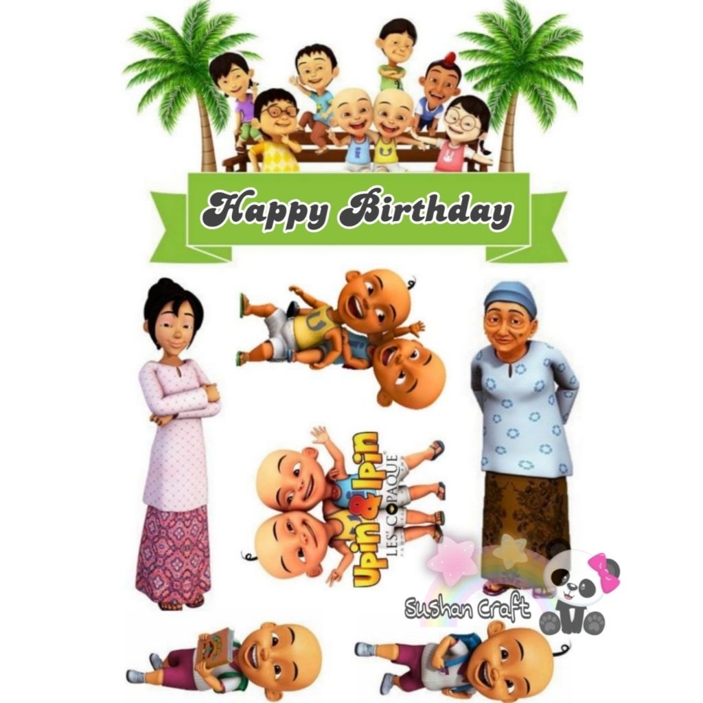 toppercake hiasan  kue ulangtahun birthday upin ipin