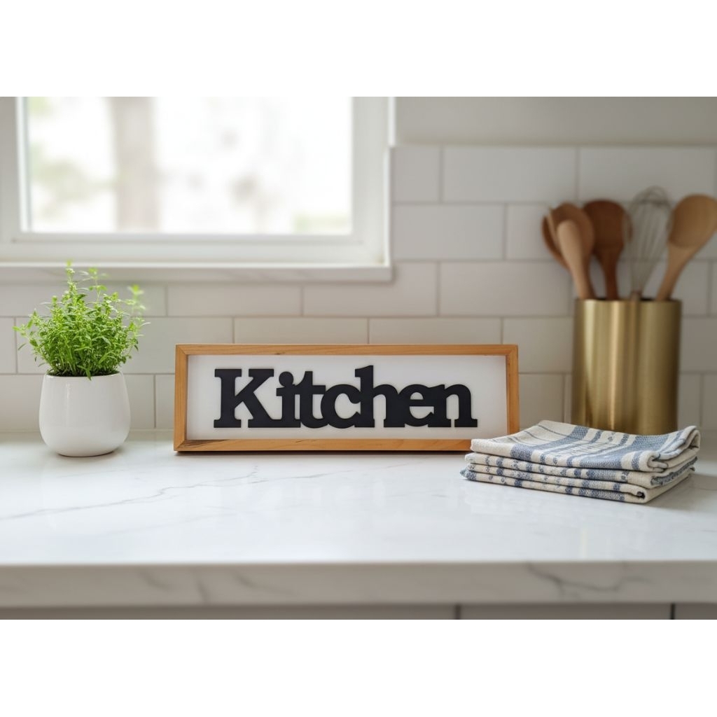 Hiasan dinding KITCHEN - Hiasan dinding frame tulisan timbul