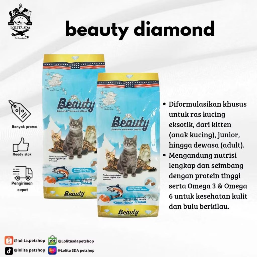 beauty diamond cat food / beauty diamond 1 sak 14kg