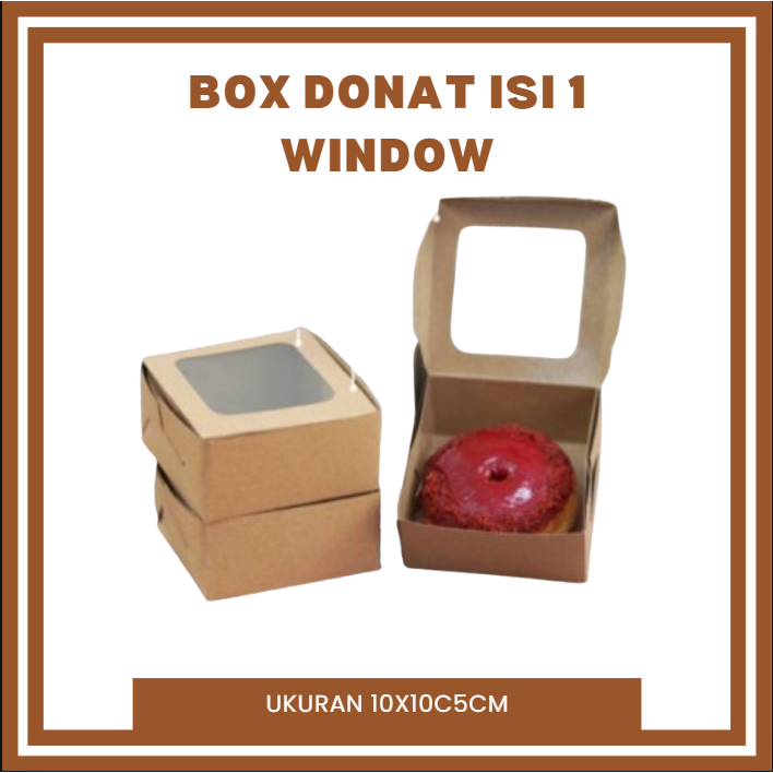 Kemasan Donat isi 1 window - Dus donat isi 1 craft window  - Box donat isi 1 window