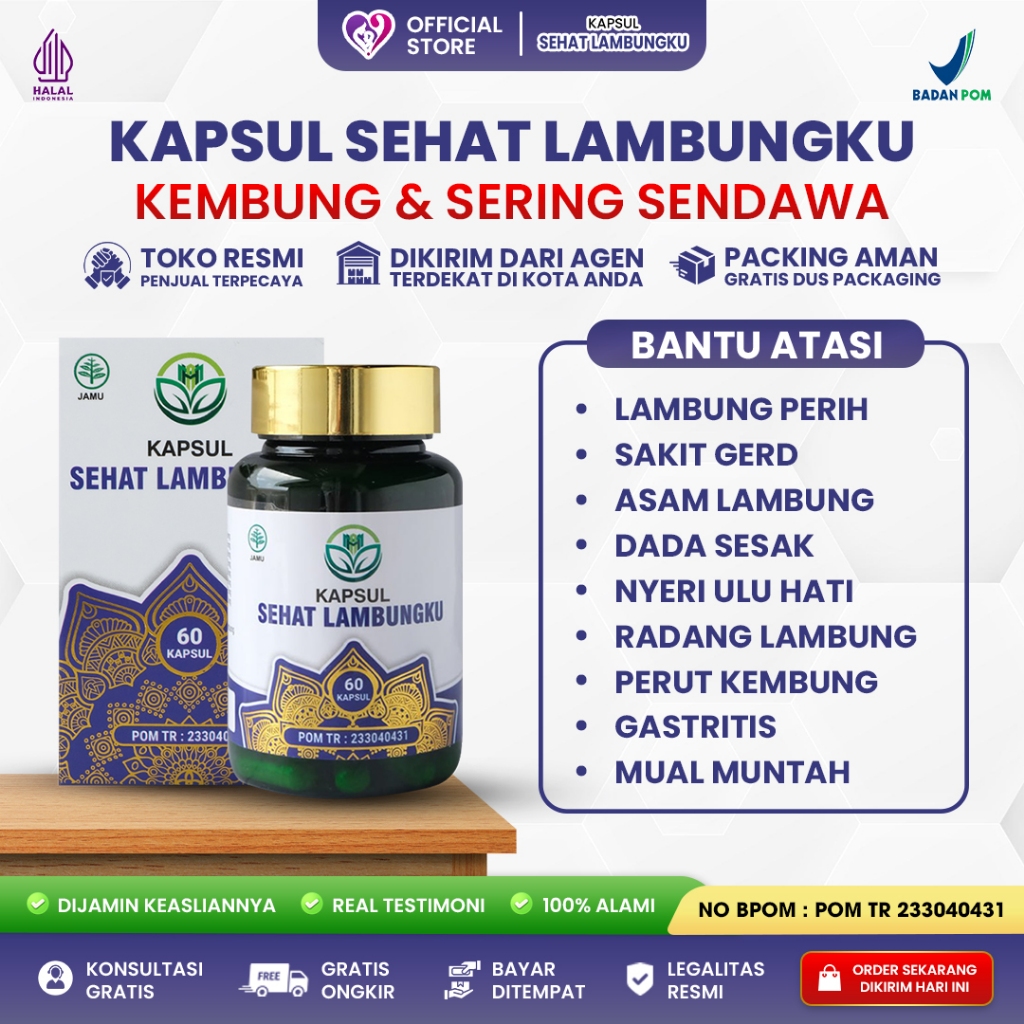 Curhat Bidan - Obat Perut Kembung Begah Keras Sering Sendawa Kentut Mual Kapsul Sehat Lambungku Asli