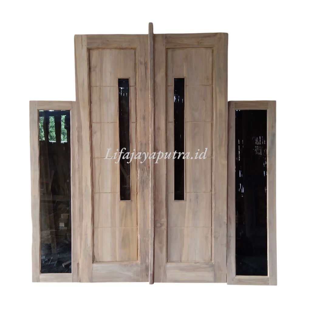 Kusen dan Pintu Jendela Kupu Tarung Satu Set Kayu Jati Perhutani/Nota/Resi