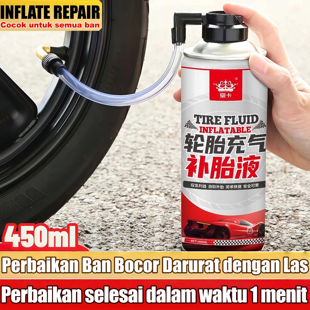 Cairan alat tambal anti bocor ban tubeless motor/mobil 450ML sepeda listrik otomatis penambal S