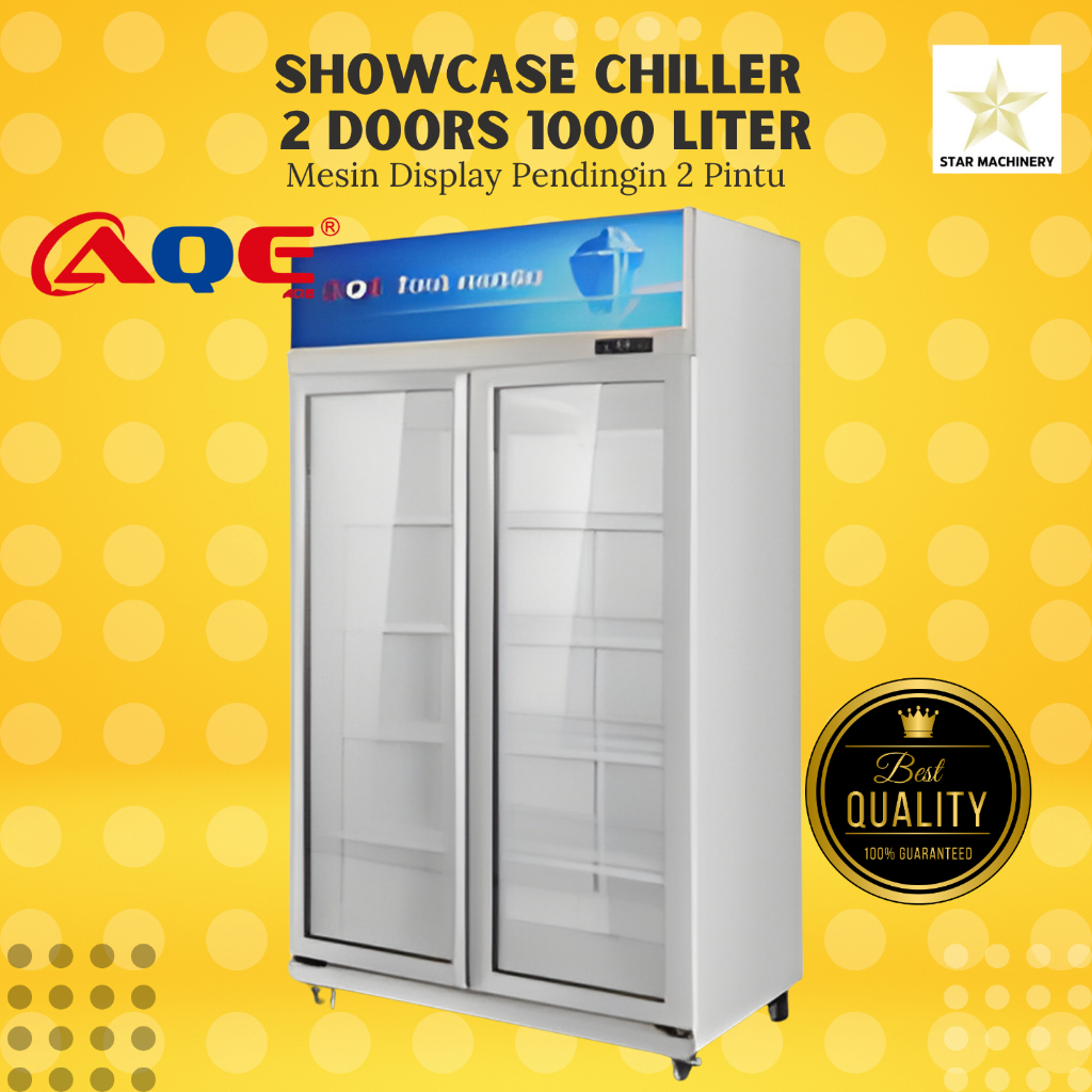AQE Showcase Chiller 2 Pintu anti embun - Mesin Pendingin Display 2 Pintu