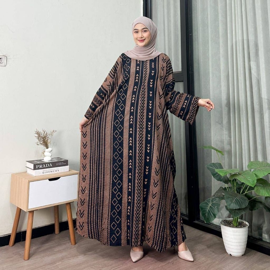 Gamis Abaya Inara Kaftan jumbo Ld.150 , kaftan rayon premium busui Elegan