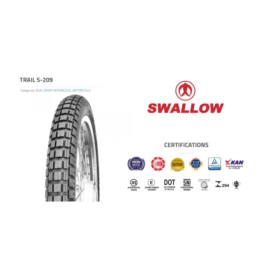 Ban Luar Depan CRF 150 L KLX 150 275-21 Swallow Tube Type Trail 209