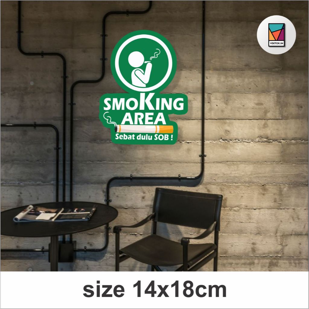 VEKTORIN | HIASAN DINDING SIGN NO SMOKING DAN SMOKING AREA