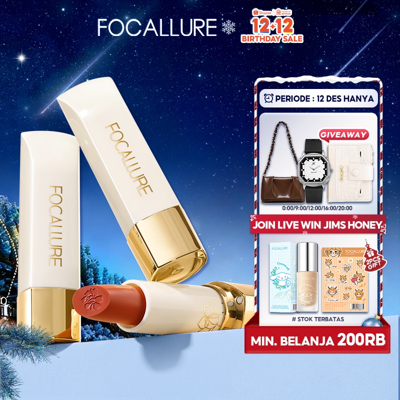 FOCALLURE Matte Lipstick-Tahan air kosmetik bibir lipstik #JasmineMeetsRose